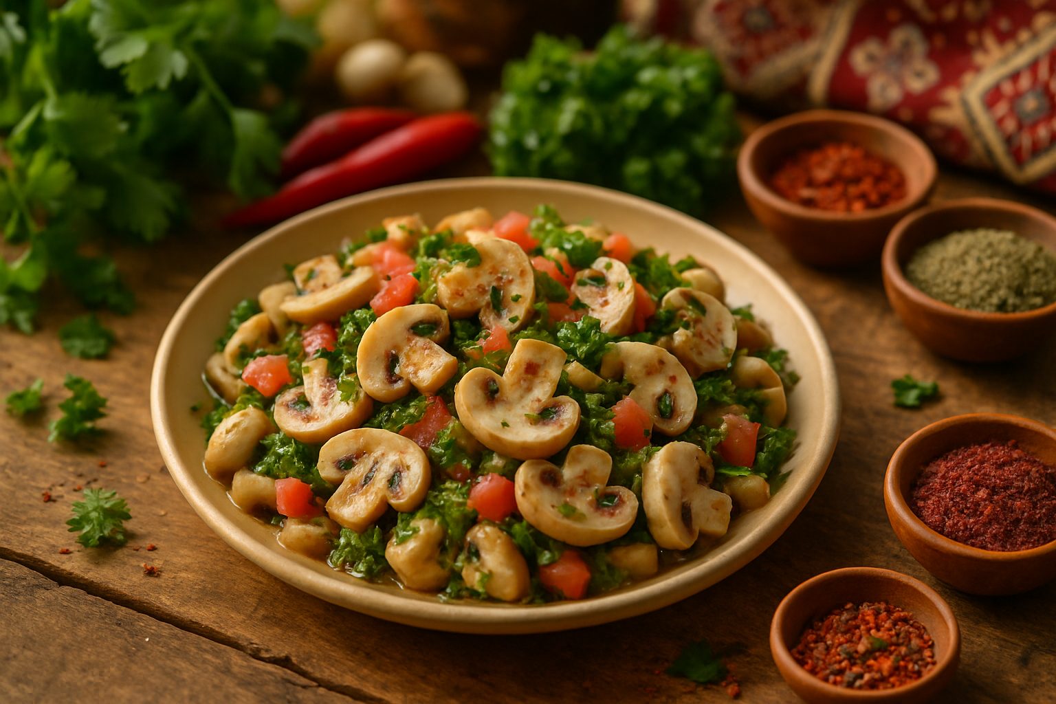 savourez une salade de champignons à la turque, une entrée fraîche et pleine de saveurs méditerranéennes pour vos repas légers et gourmands.