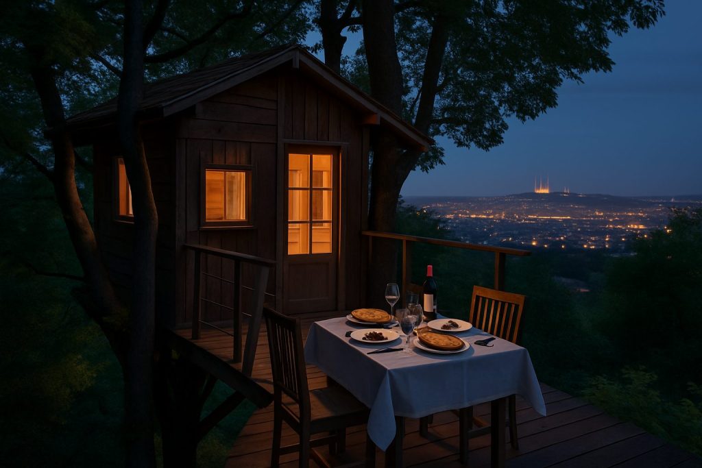 vivez une nuit insolite à saint-romain-au-mont-d’or en dormant dans une cabane perchée, à seulement quelques minutes de lyon. une expérience unique en pleine nature pour un séjour inoubliable.